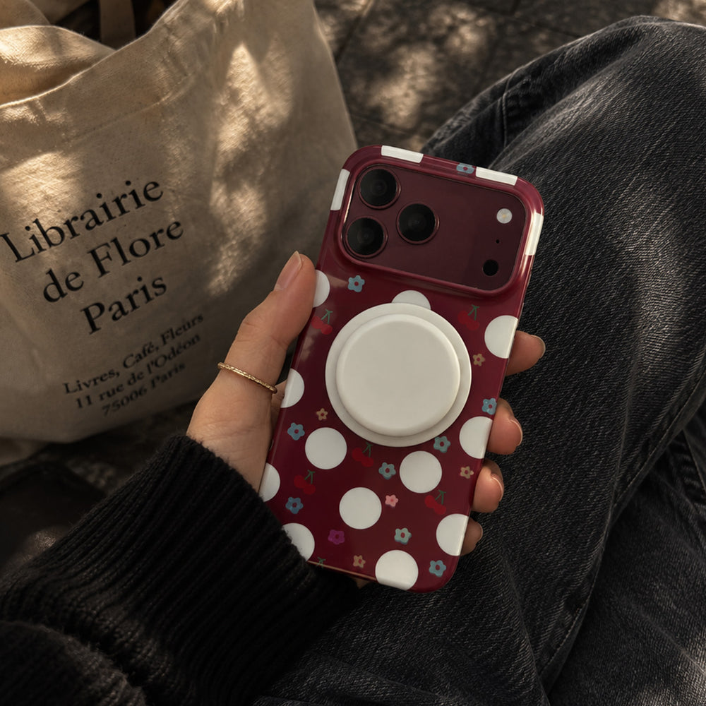 Burgundy Cherry MagSafe Phone Case Grip Set