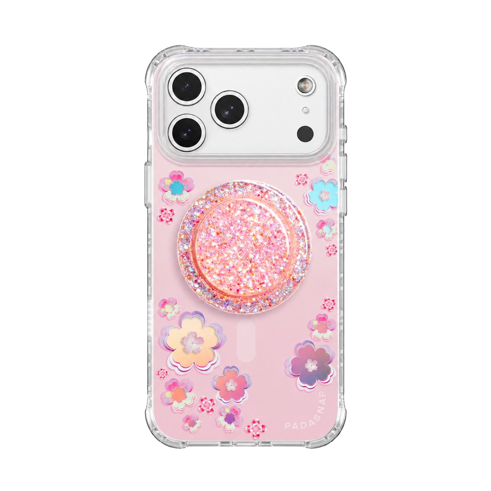 Iridescent Holo-Sakura MagSafe Phone Case Grip Set