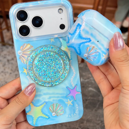 Iridescent Ocean Glow MagSafe Phone Case Grip Set
