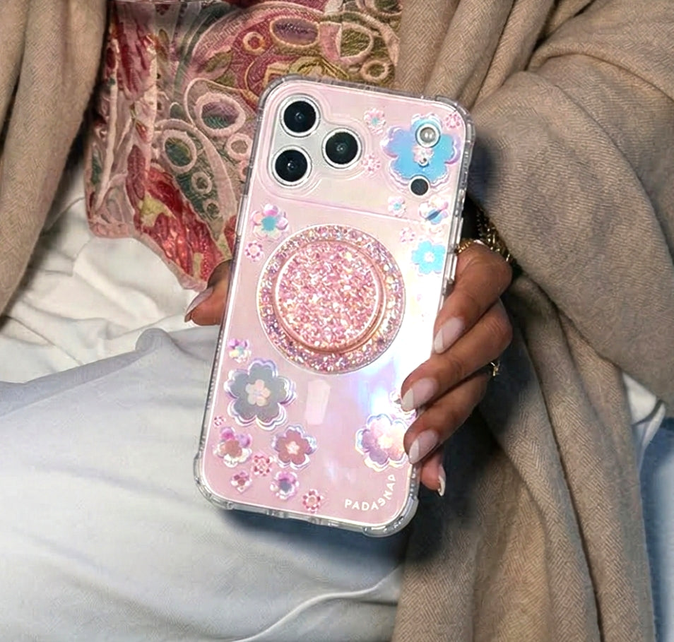 Holo-Sakura MagSafe Phone Case Grip Set