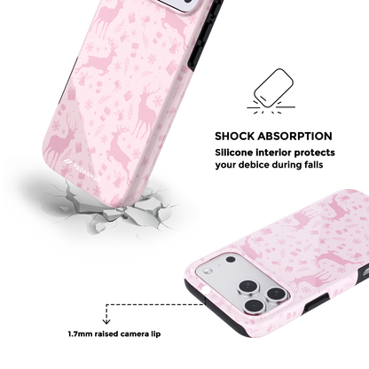Deerland Christmas | Pink MagSafe Phone Case Grip Set