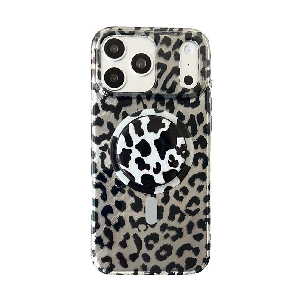 Cool Leopard | Silver MagSafe Phone Case Grip Set