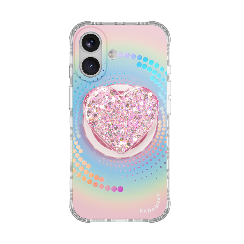 Rainbow Wave Heart MagSafe Phone Case Grip Set