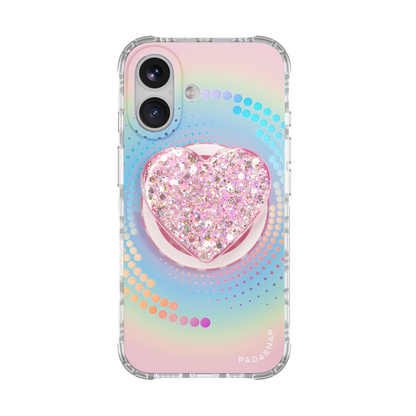 Rainbow Wave Heart MagSafe Phone Case Grip Set