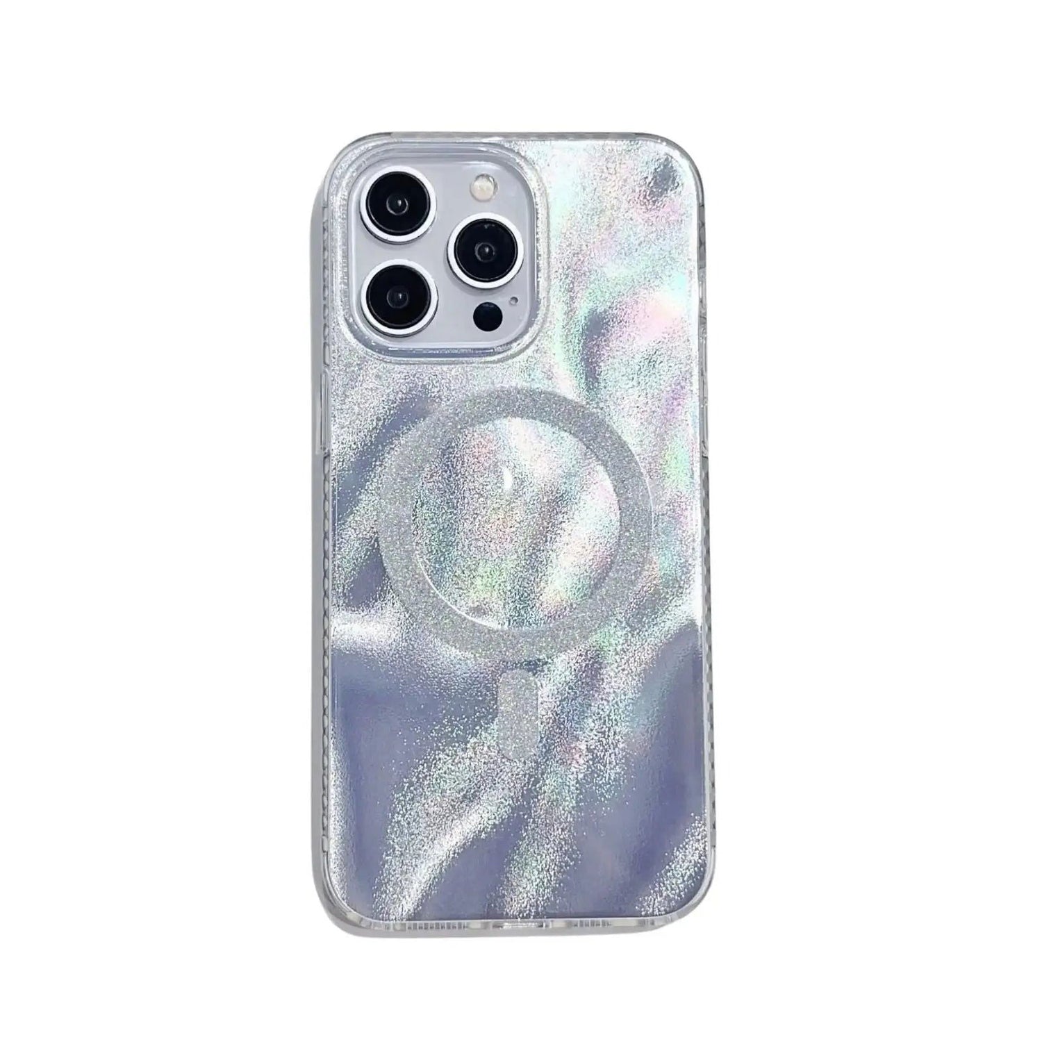 Iridescent Silver Glitter｜MagSafe Phone Case - PadaSnap