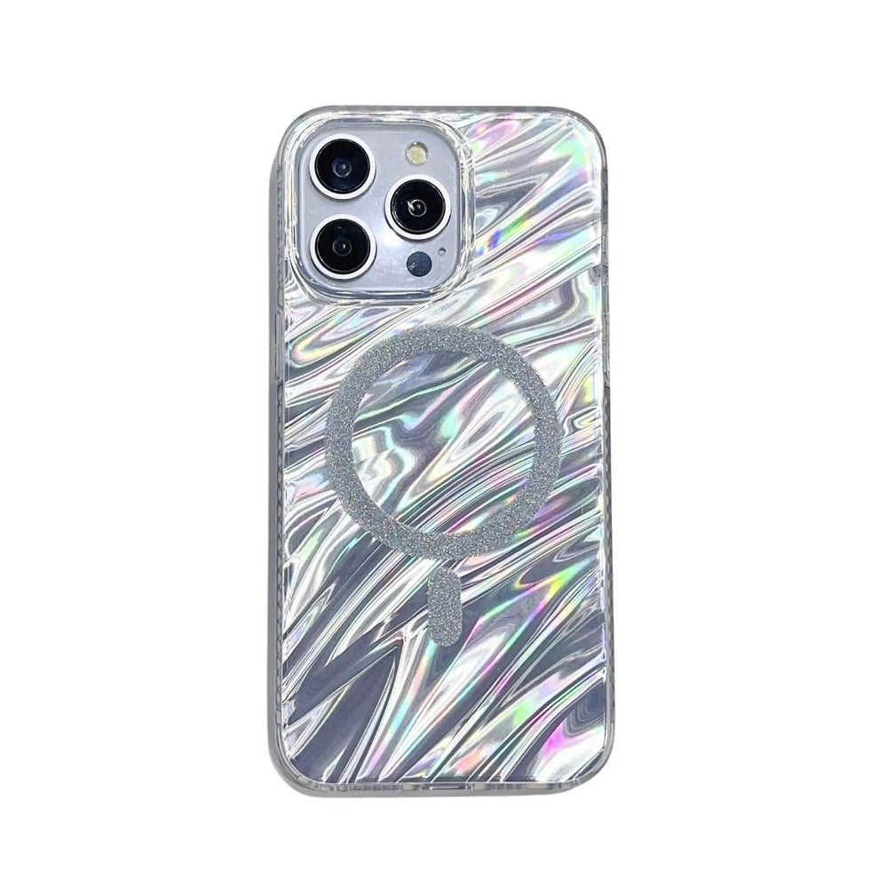 Iridescent Silver Glitter｜MagSafe Phone Case - PadaSnap