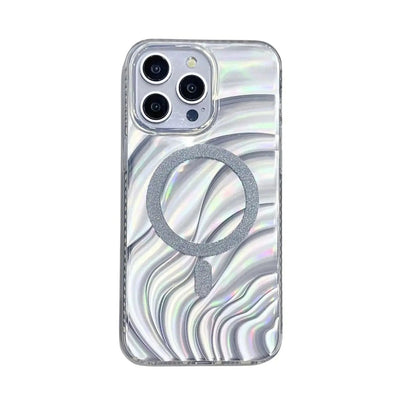 Iridescent Silver Glitter｜MagSafe Phone Case - PadaSnap