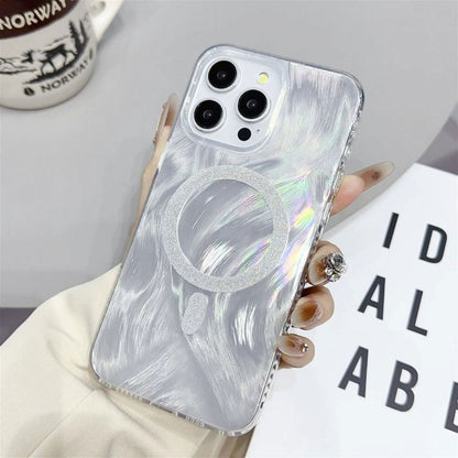 Iridescent Silver Glitter｜MagSafe Phone Case - PadaSnap