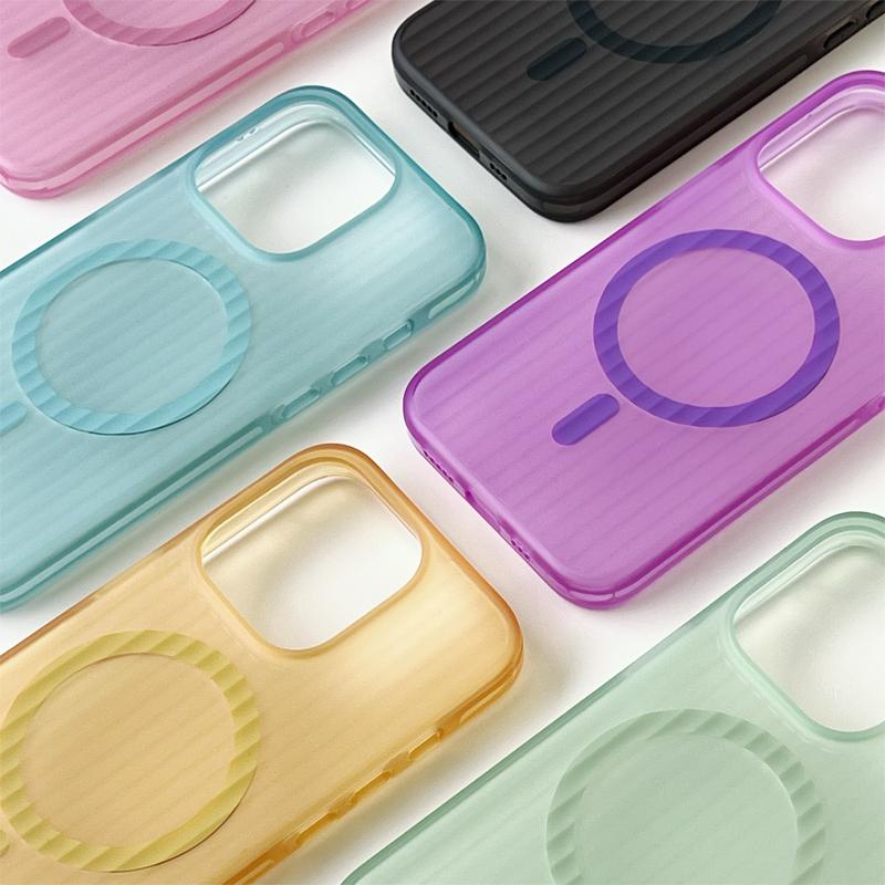 Colorful Frosted Transparent MagSafe Phone Case