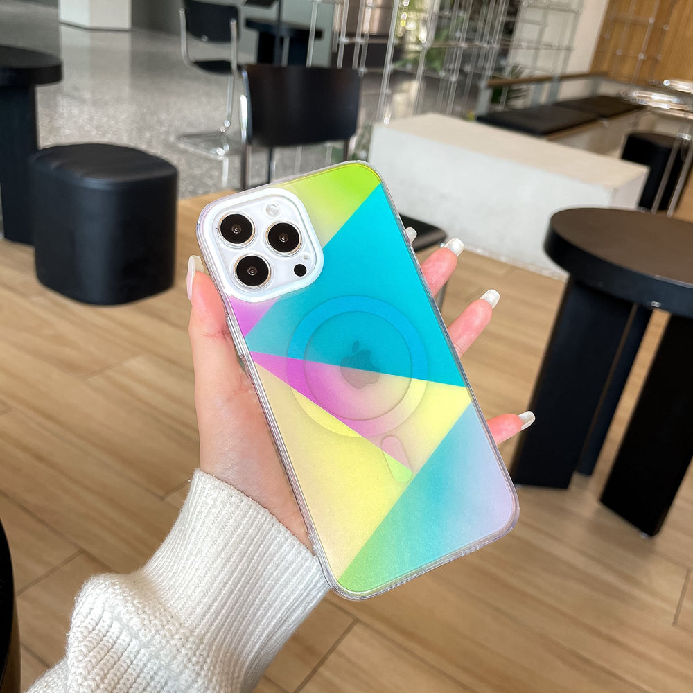 Geometric Color Block | Clear MagSafe Phone Case