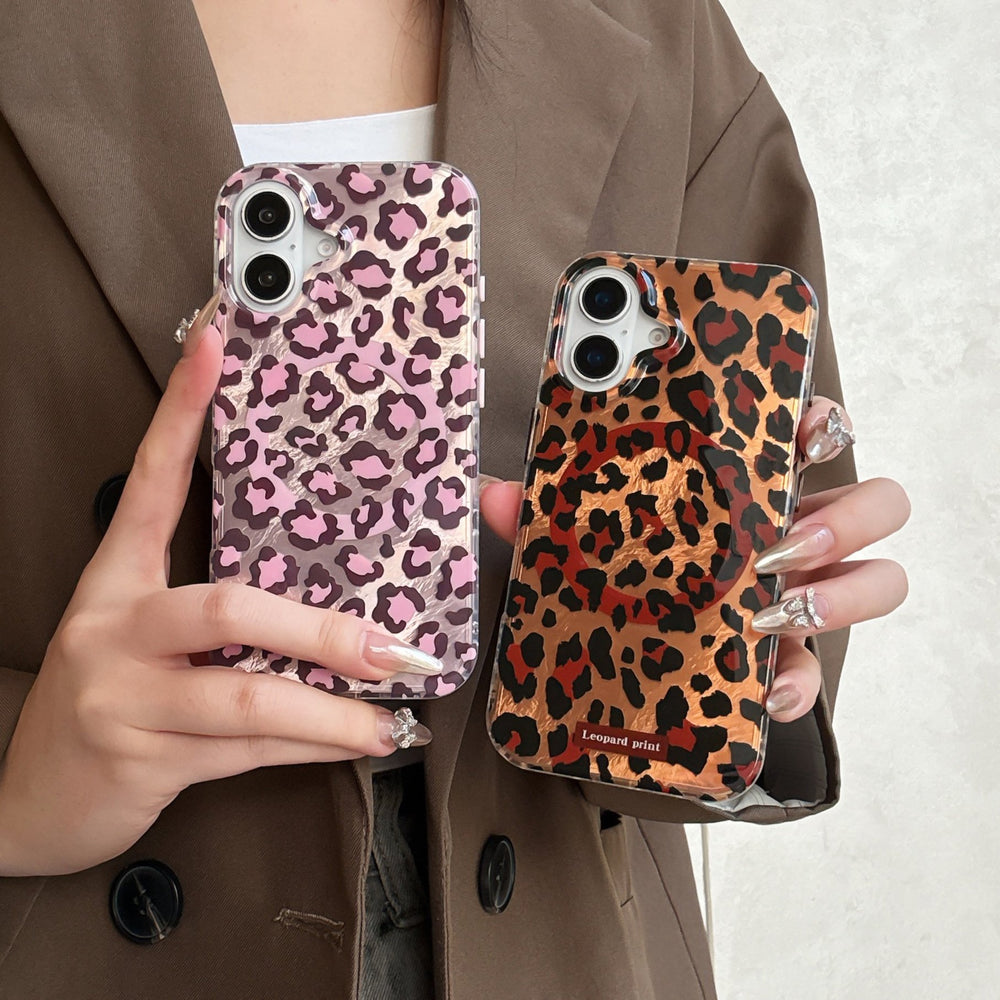 Leopard Print | Iridescent MagSafe Phone Case Grip Set