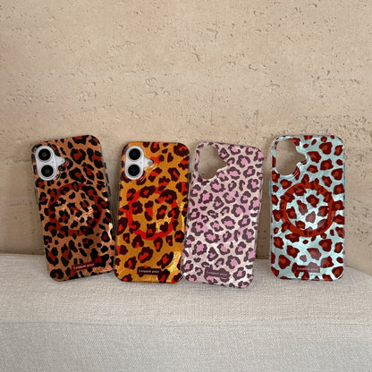 Leopard Print | Iridescent MagSafe Phone Case Grip Strap