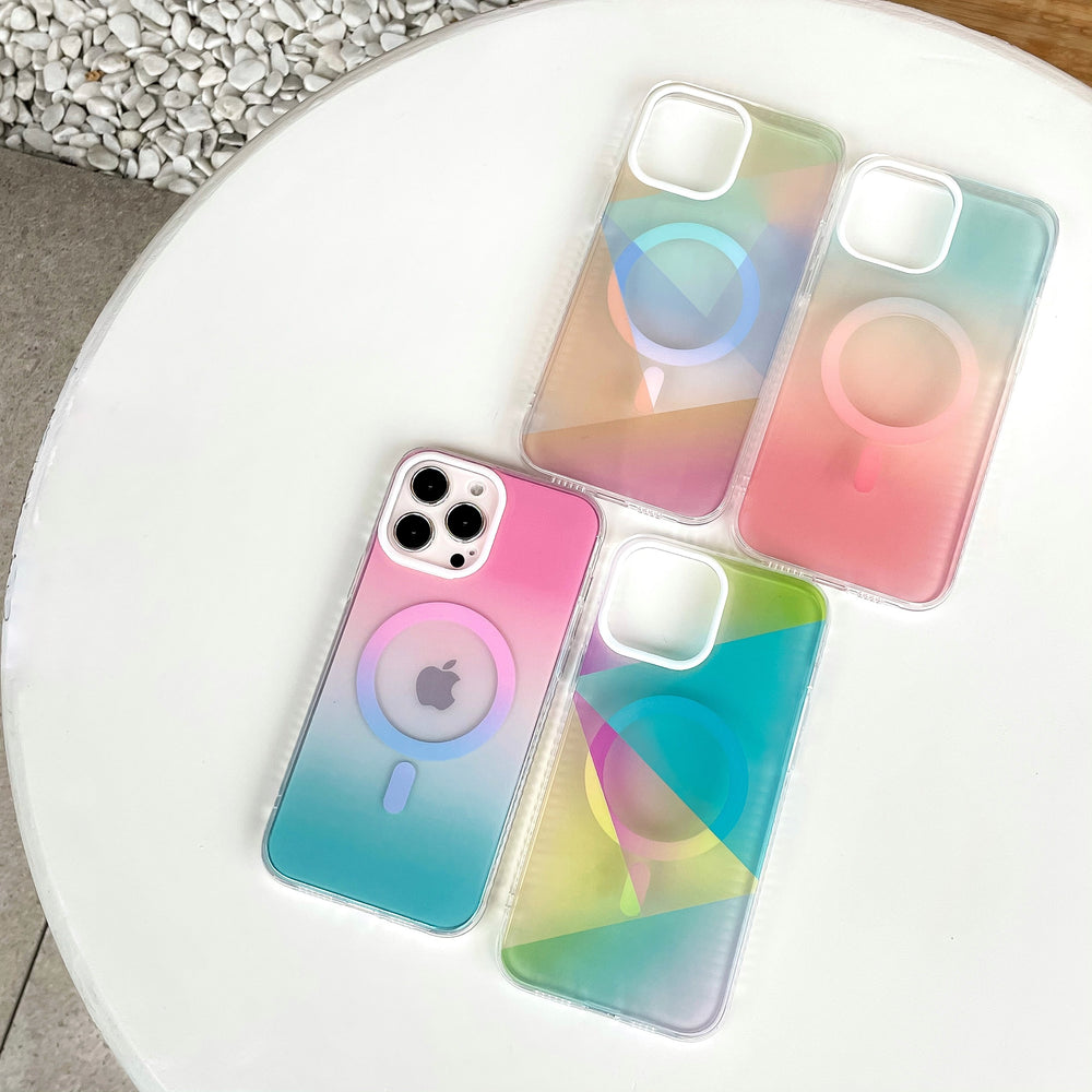 Geometric Color Block | Clear MagSafe Phone Case