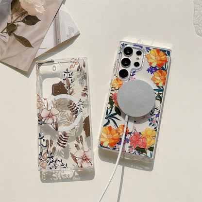 Floral Day | Clear MagSafe Phone Case For Samsung