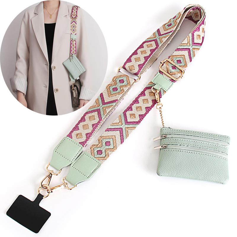 Chic Boho | Adjustable Phone Crossbody Strap With Wallet