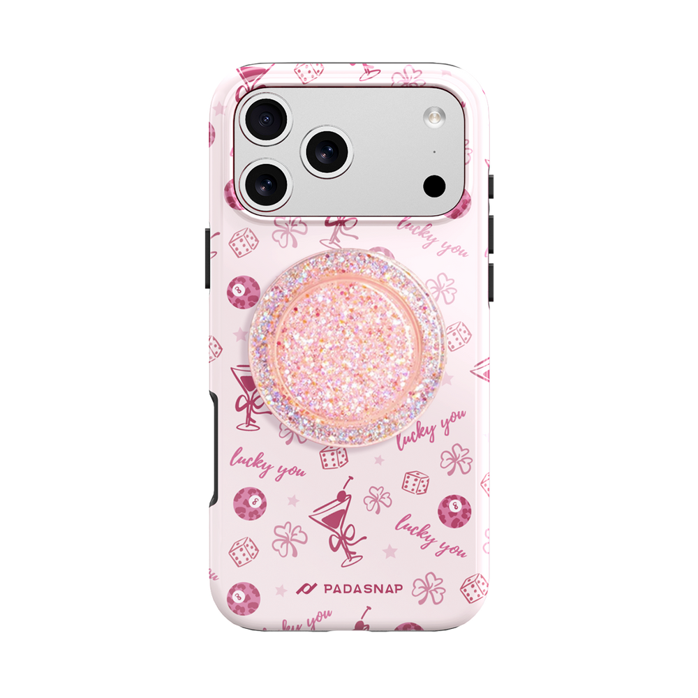 Lucky You Pink MagSafe Phone Case Grip Set