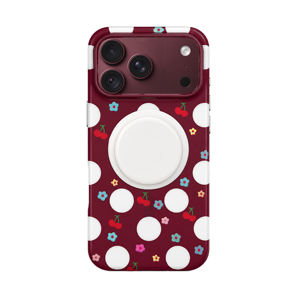 Burgundy Cherry MagSafe Phone Case Grip Set