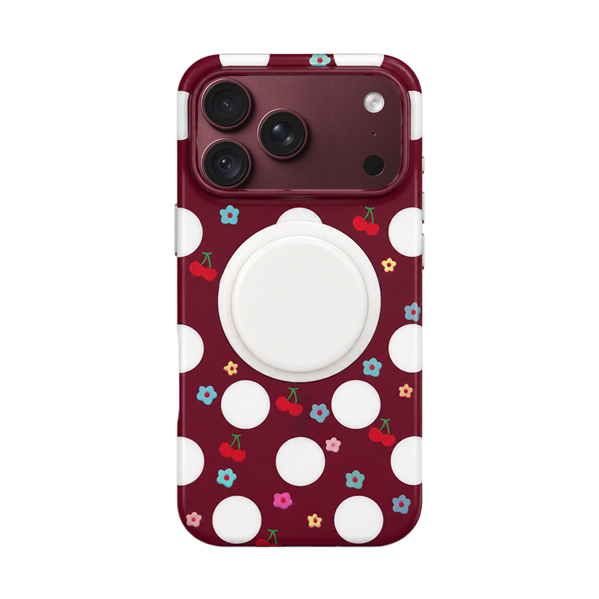 Burgundy Cherry MagSafe Phone Case Grip Set