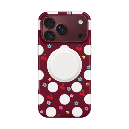 Burgundy Cherry MagSafe Phone Case Grip Set