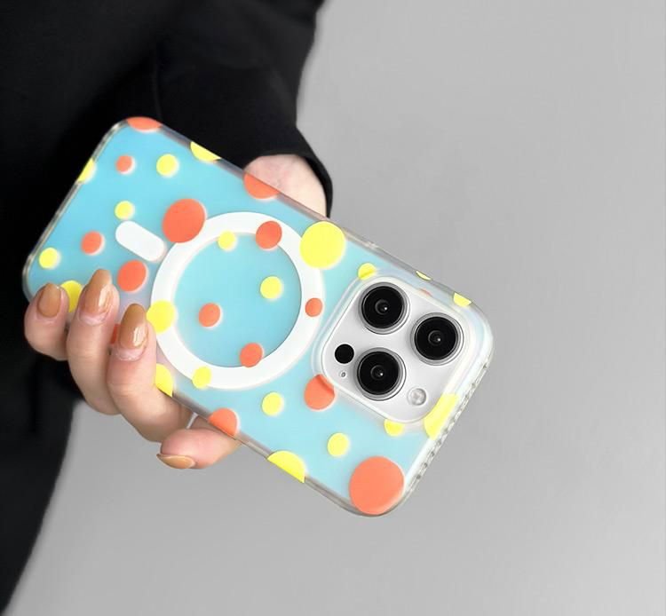 Opalescent Polka Dot | MagSafe Phone Case With Charms - PadaSnap