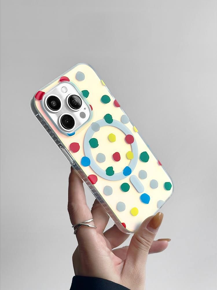 Opalescent Polka Dot | MagSafe Phone Case With Charms - PadaSnap