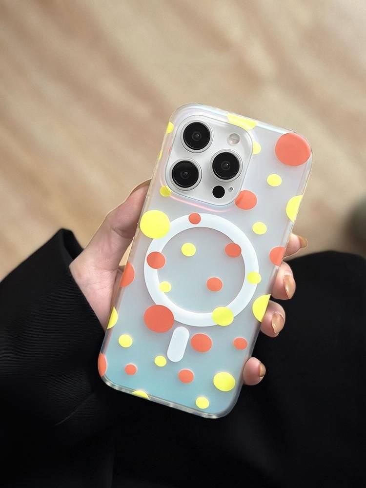 Opalescent Polka Dot | MagSafe Phone Case With Charms - PadaSnap