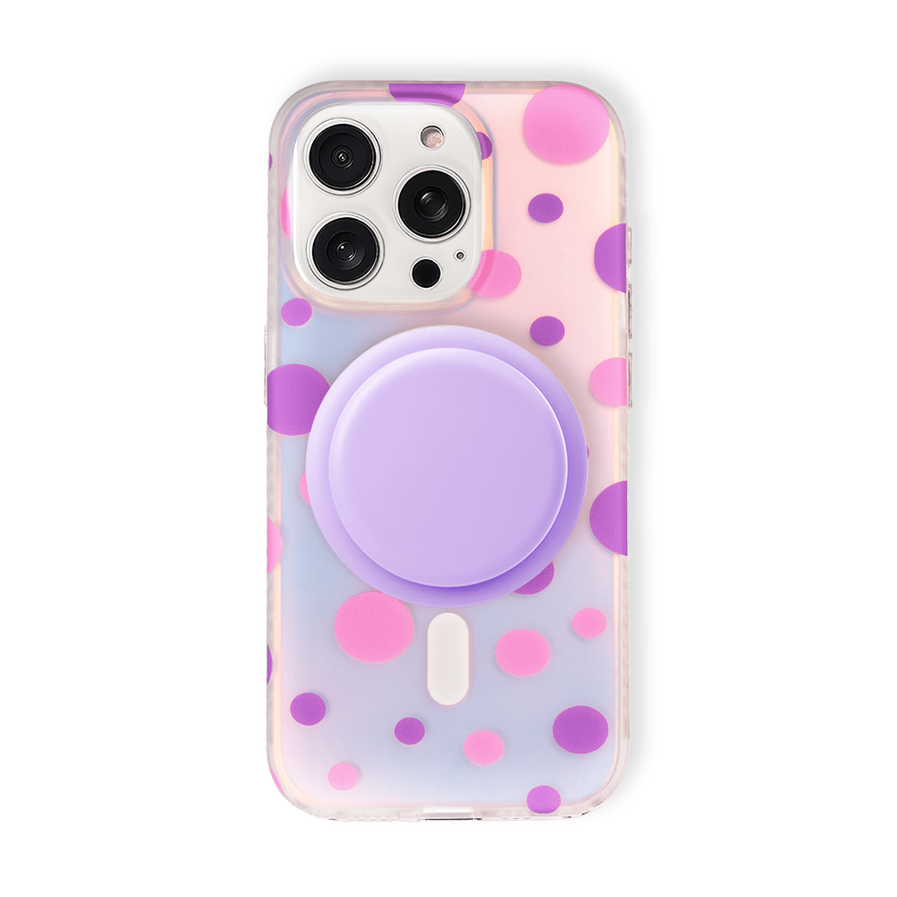 Opalescent Polka Dot | MagSafe Phone Case With Grip - PadaSnap