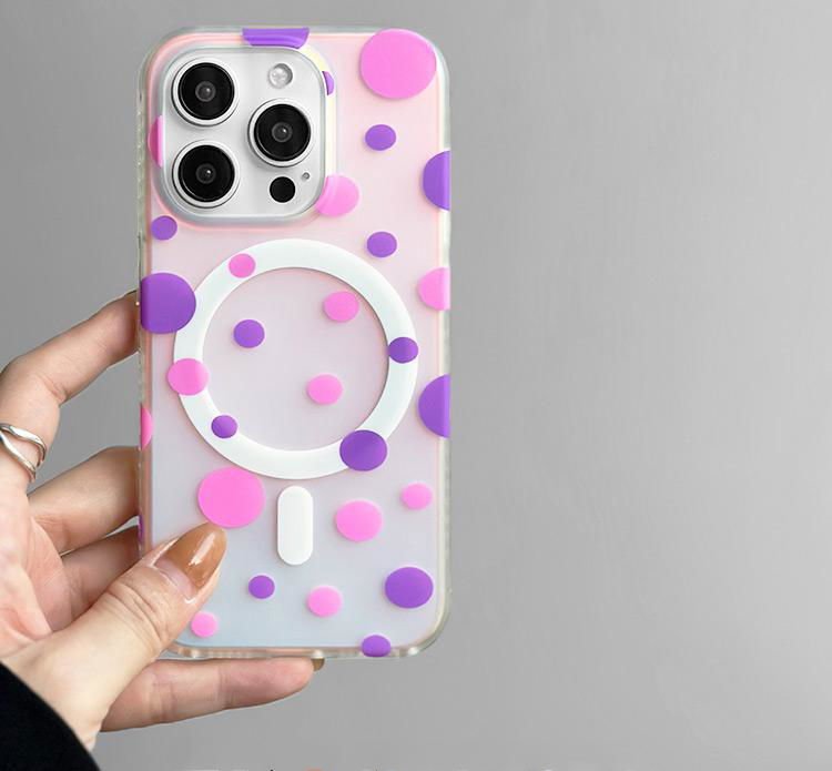 Opalescent Polka Dot | MagSafe Phone Case With Grip - PadaSnap