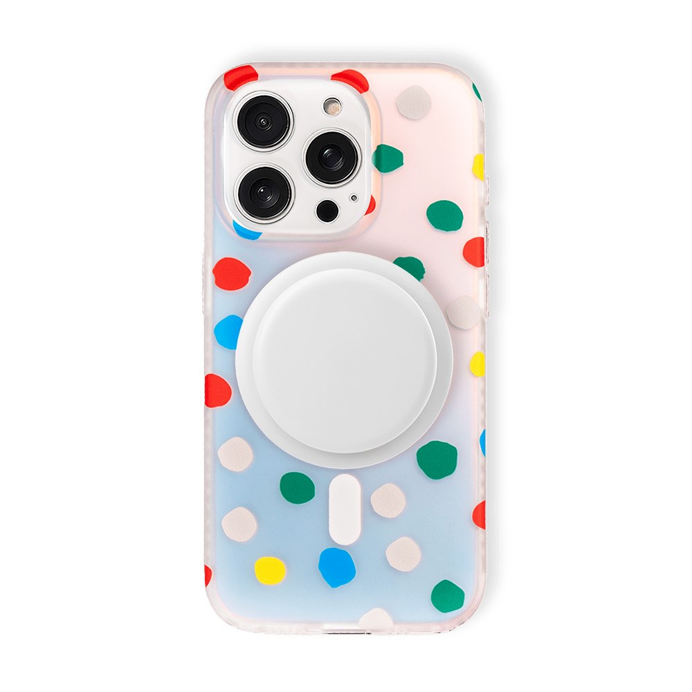 Opalescent Polka Dot | MagSafe Phone Case With Grip - PadaSnap