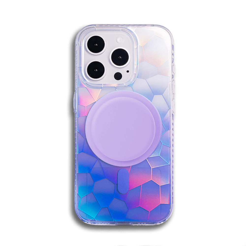 Opalescent Ripple | Black MagSafe Phone Case With Grip - PadaSnap