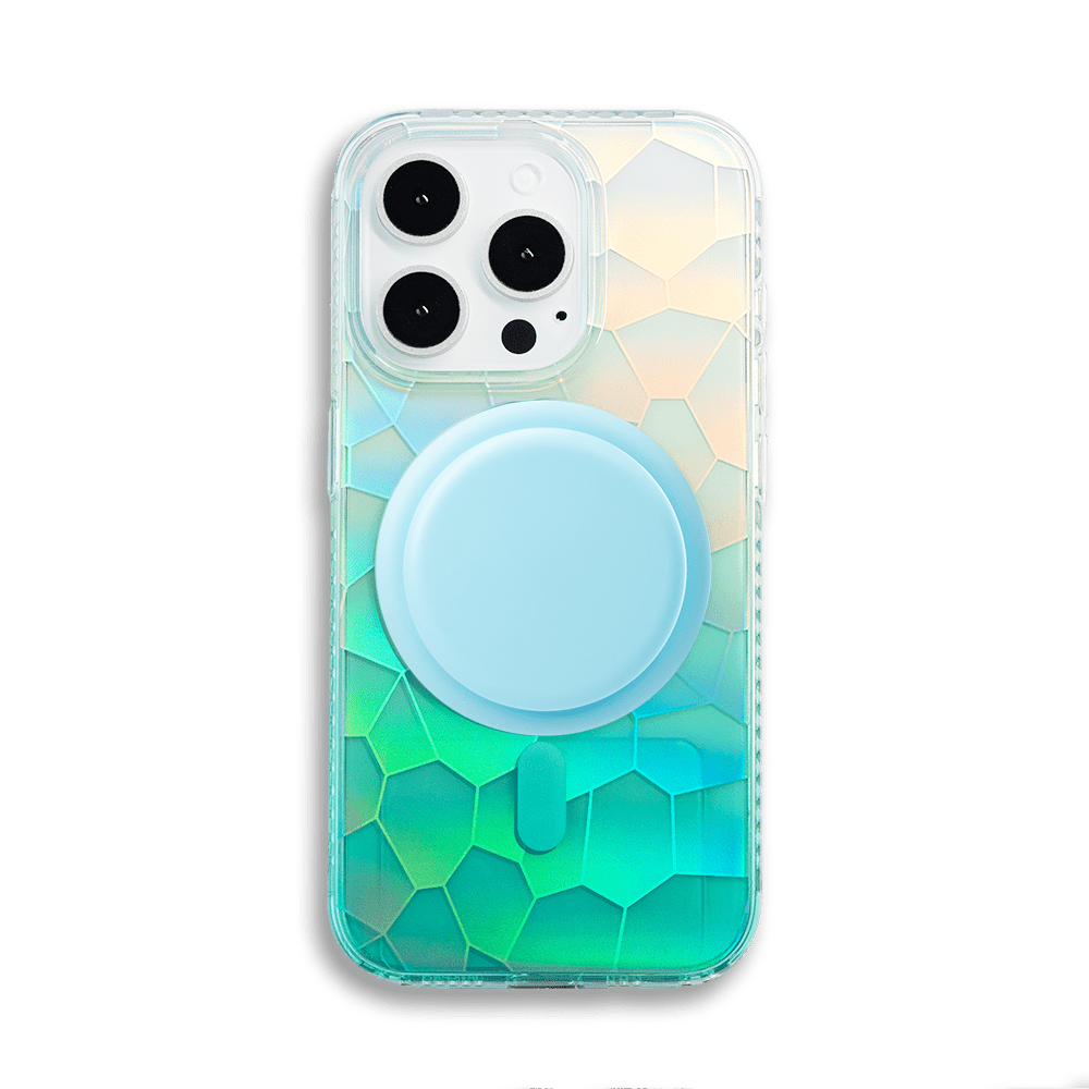 Opalescent Ripple | Green MagSafe Phone Case With Grip - PadaSnap