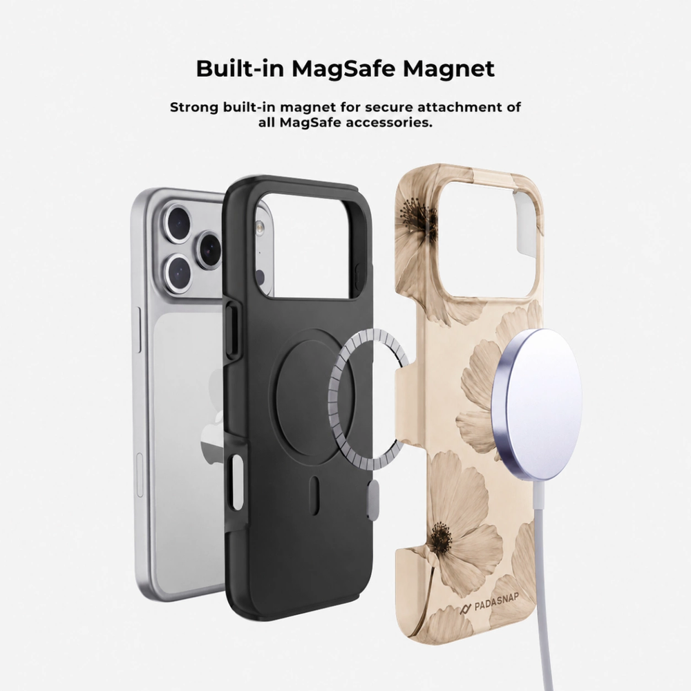 Poppy Flower MagSafe Phone Case Grip Set