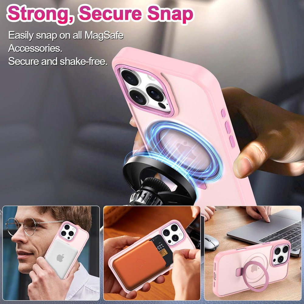 Transparent Frosted MagSafe Phone Case With Stand