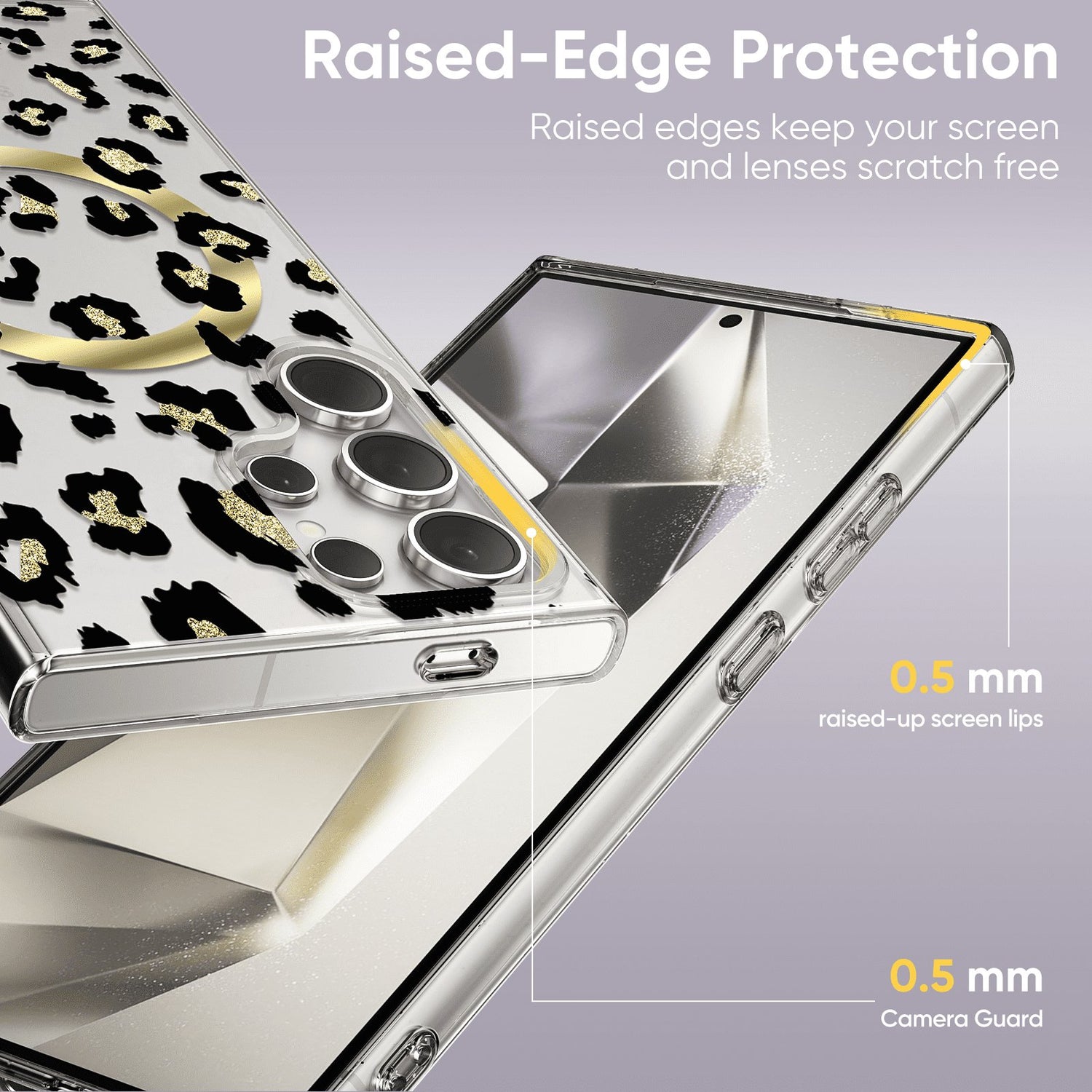 Leopard Pattern Soft TPU MagSafe Phone Case For Samsung