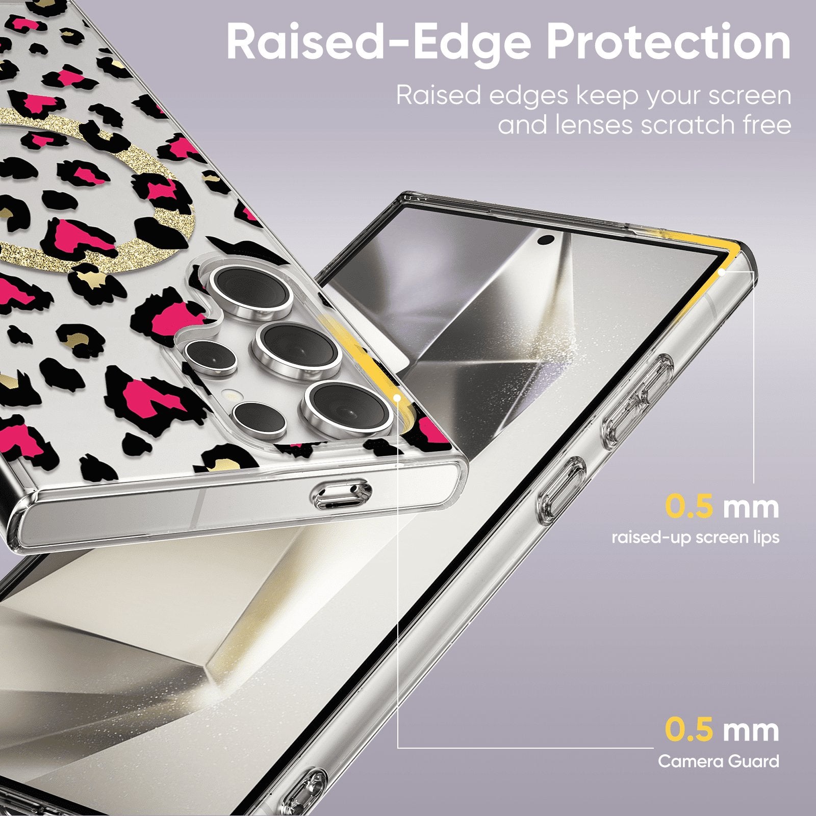 Leopard Pattern Soft TPU MagSafe Phone Case For Samsung