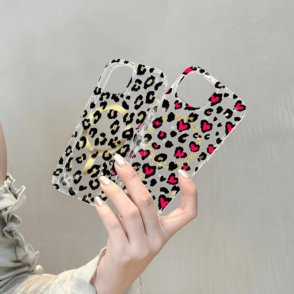 Luxury Leopard Clear MagSafe Phone Case