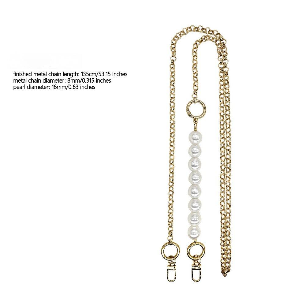 Pearl Metal Chain Adjustable Phone Crossbody Lanyard