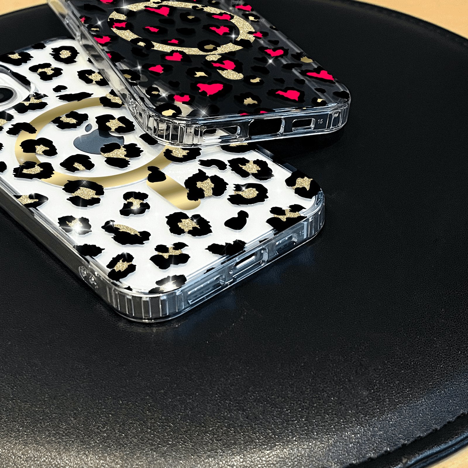 Luxury Leopard Clear MagSafe Phone Case