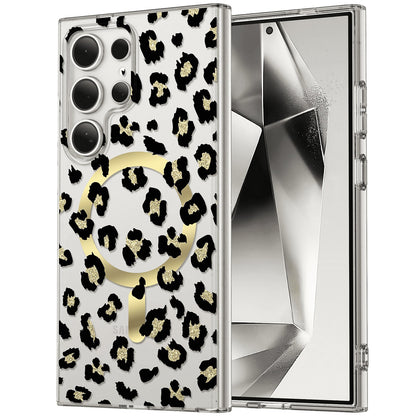 Leopard Pattern Soft TPU MagSafe Phone Case For Samsung