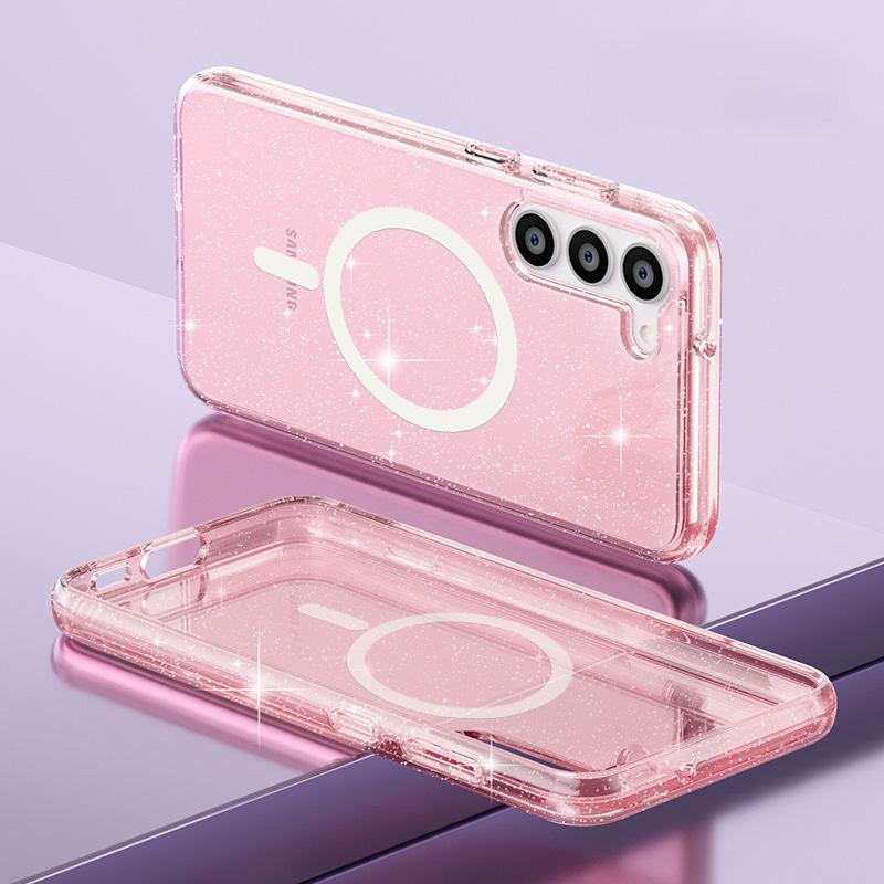 Glitter Clear MagSafe Phone Case For Samsung