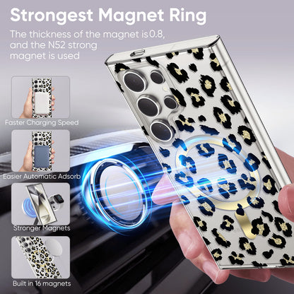 Leopard Pattern Soft TPU MagSafe Phone Case For Samsung