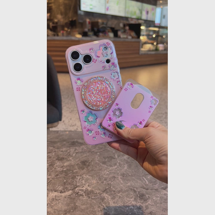 Holo-Sakura MagSafe Phone Case Grip Set