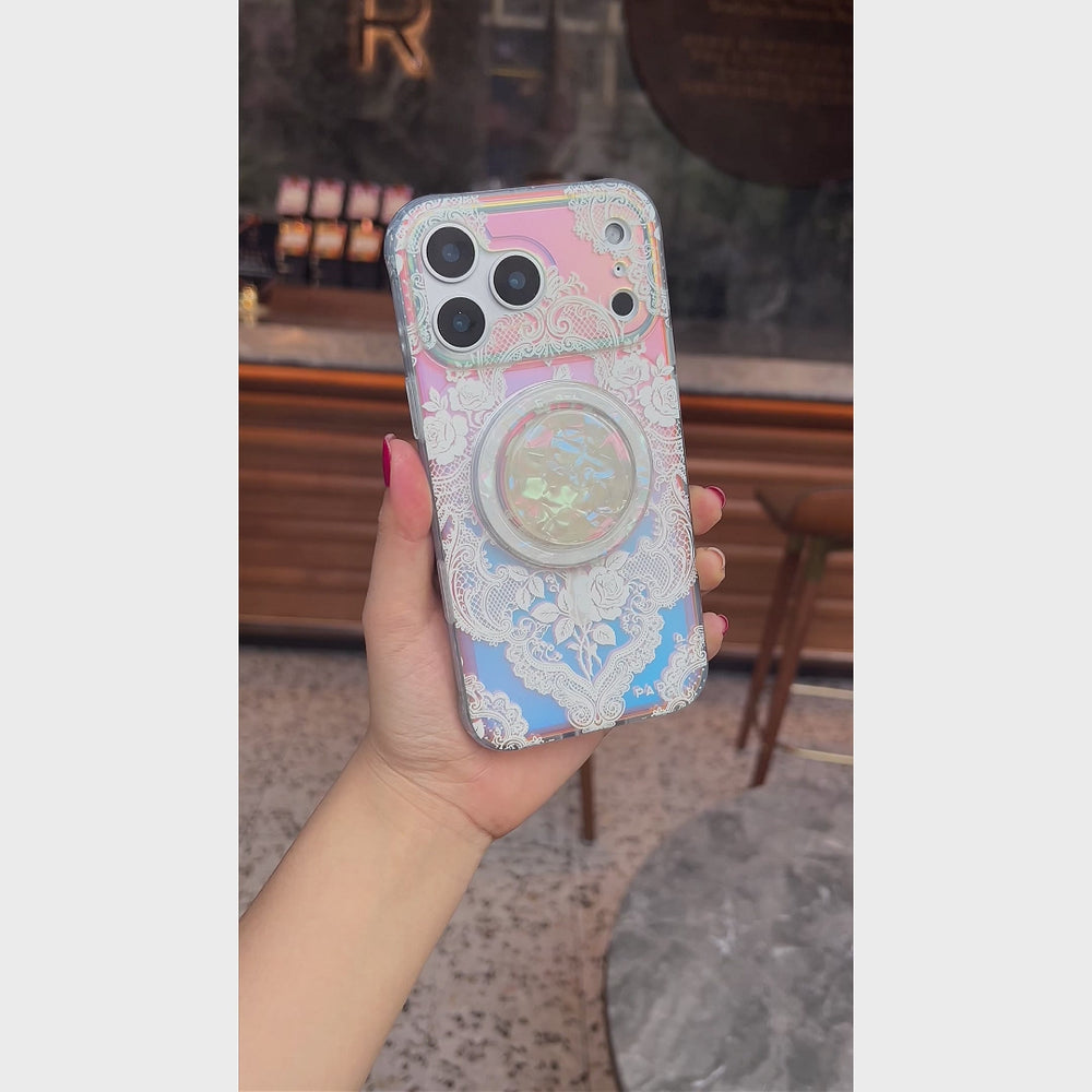 Gilded Rose Weave MagSafe Phone Case Grip Set
