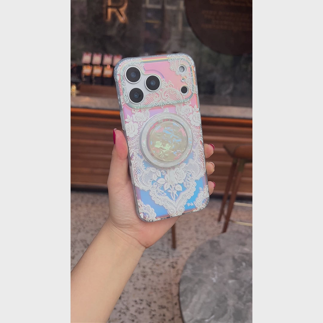 Gilded Rose Weave MagSafe Phone Case Grip Set