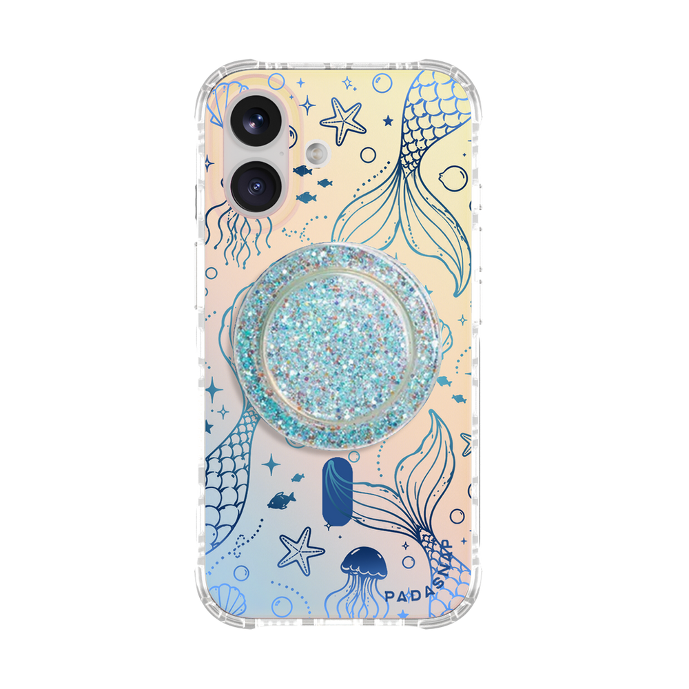Mermaid Tail Iridescent Phone Case Grip Set