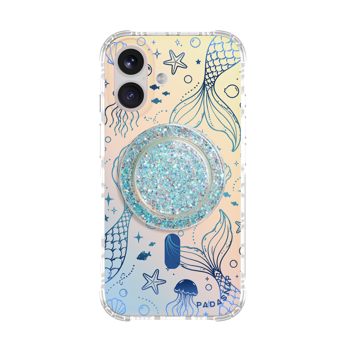 Mermaid Tail Iridescent Phone Case Grip Set