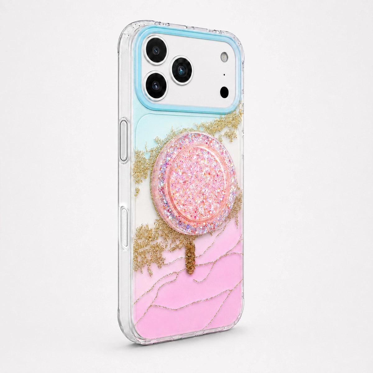 Gilded Gradient Clear MagSafe Phone Case Grip Set