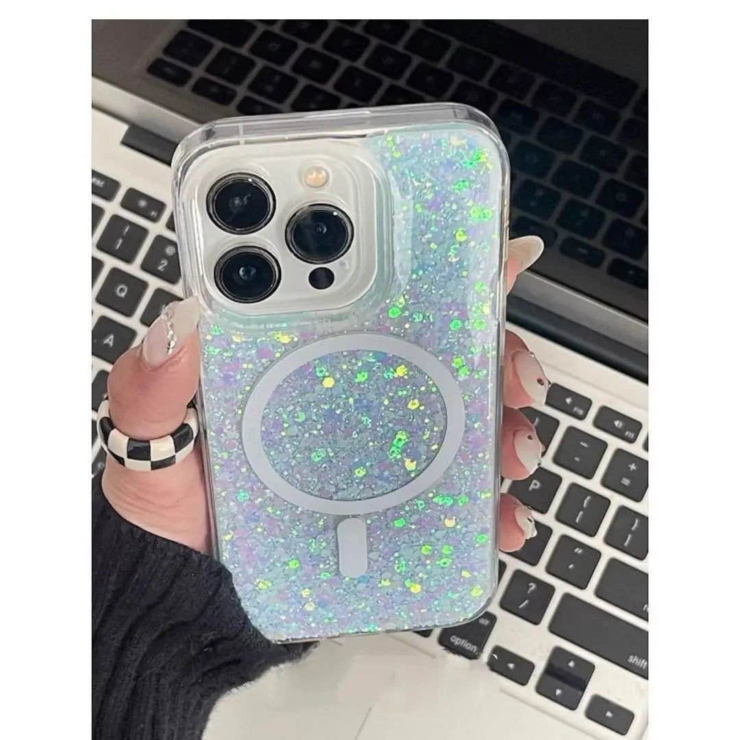 Sparkling Sequins | MagSafe Phone Case With Grip - PadaSnap