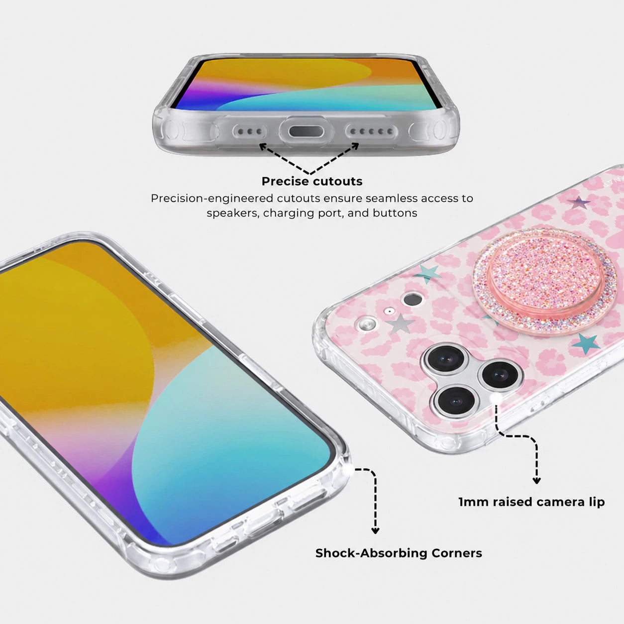 Starlit Leopard MagSafe Phone Case Grip Set