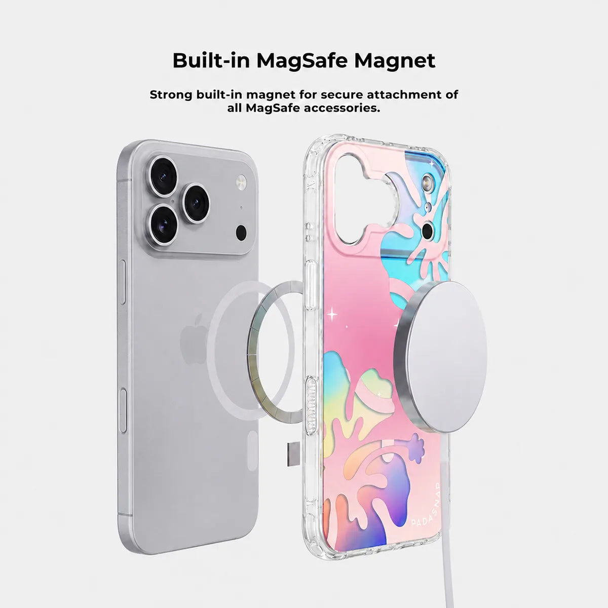 Hibiscus Iridescent MagSafe Phone Case Grip Set